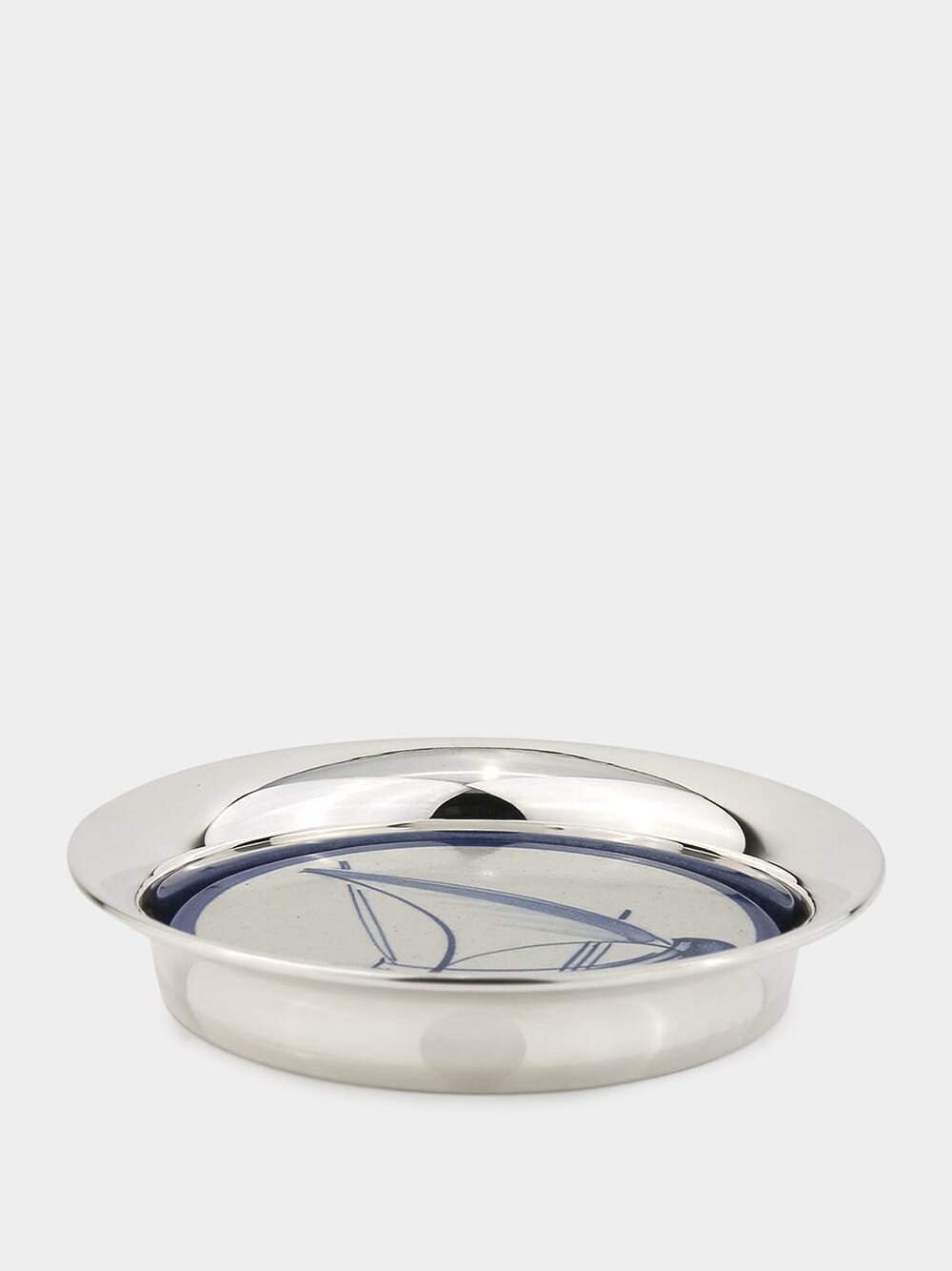 Leitão & IrmãoRound Salver In Silver And Portuguese Tile at Fashion Clinic