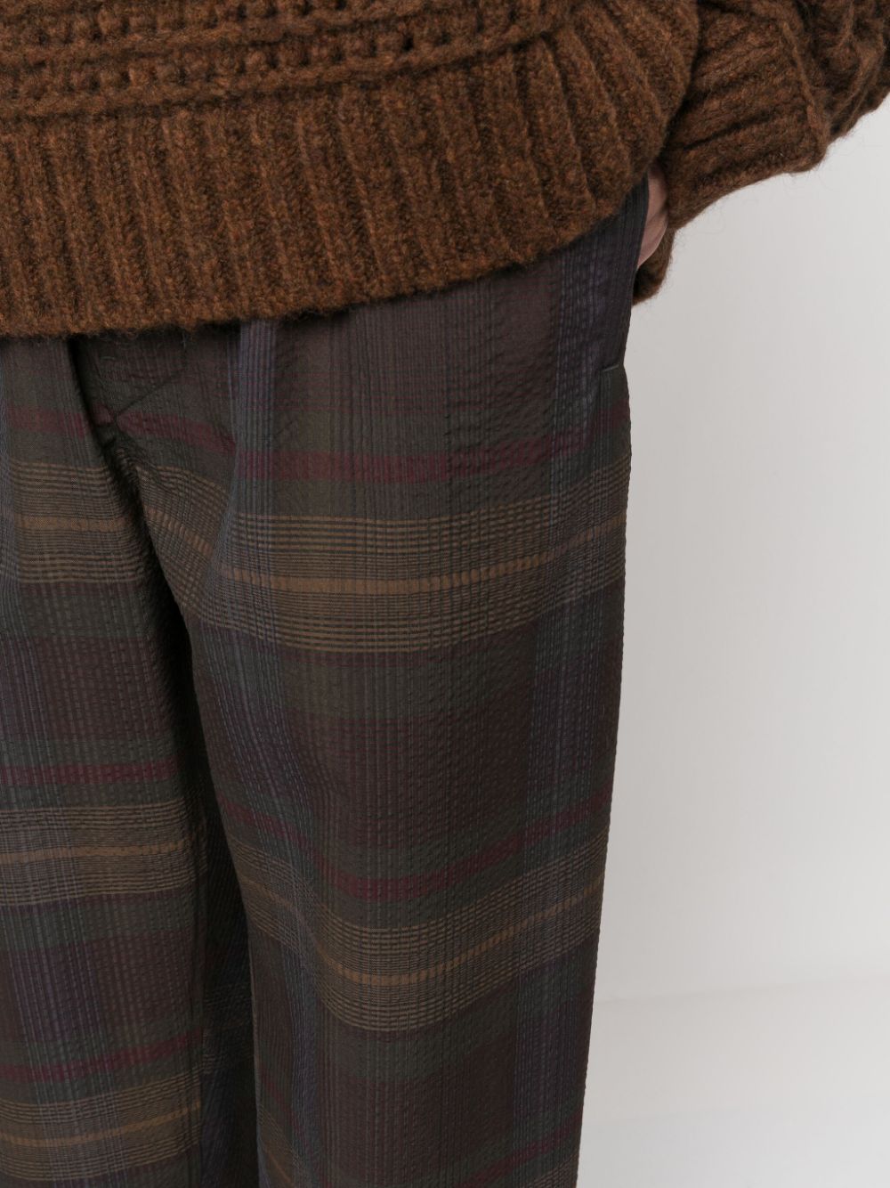 LemairePlaid-Check Tapered Wool Trousers at Fashion Clinic