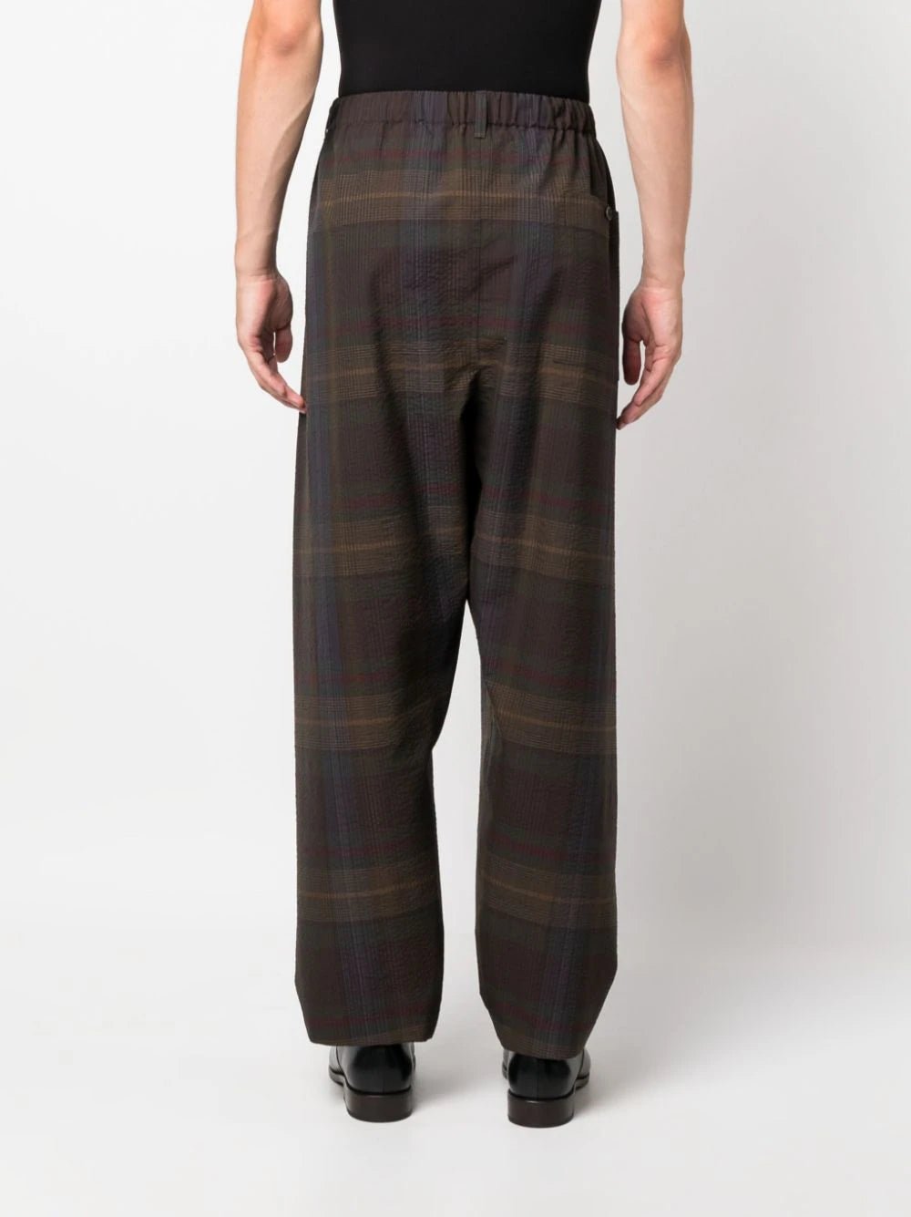 LemairePlaid-Check Tapered Wool Trousers at Fashion Clinic