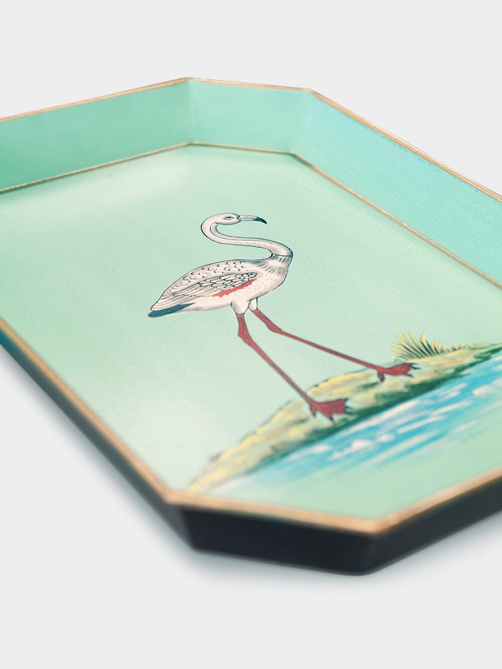 Les OttomansHand-paited Flamingo Iron Tray at Fashion Clinic