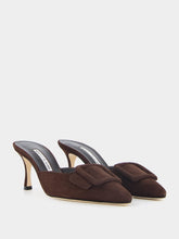 Manolo Blahnik 70mm Buckle-Detail Pointed Mules