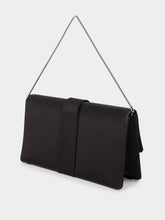 Manolo Blahnik Capri Satin Black Clutch