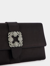 Manolo Blahnik Capri Satin Black Clutch