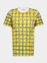 Marni Cotton T-Shirt With Irregular Checked Print