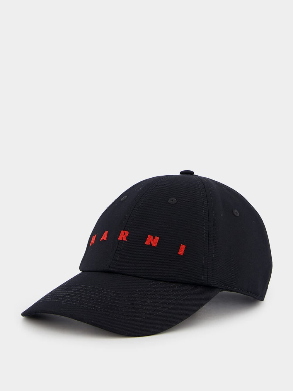 MarniEmbroidered Logo Gabardine Cap at Fashion Clinic