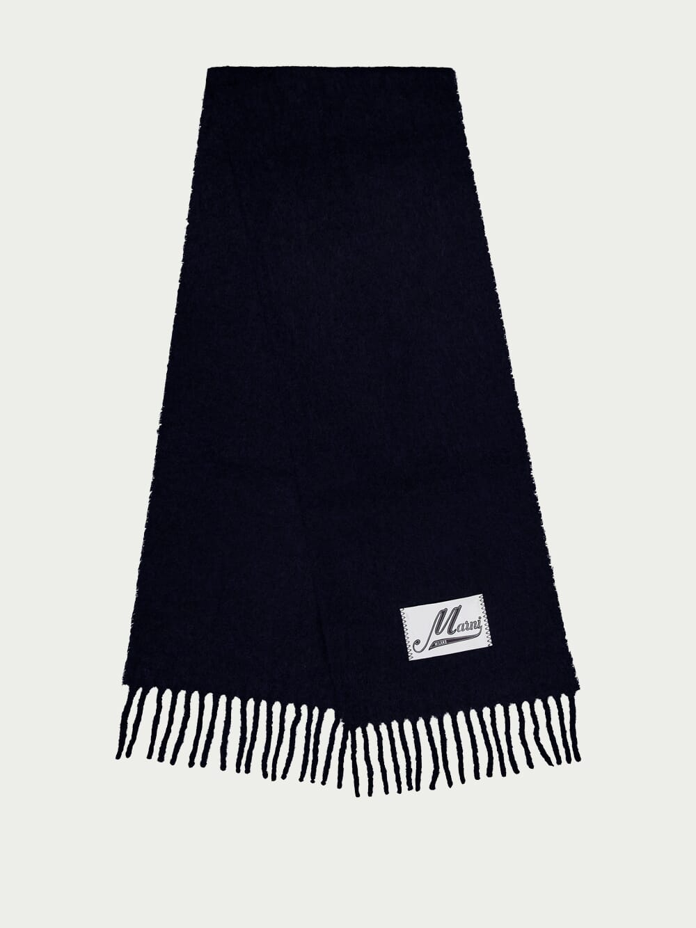 MarniLogo-Patch Fringe Scarf at Fashion Clinic