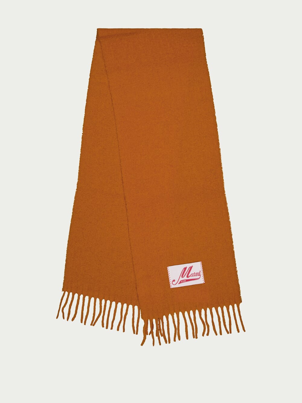 MarniLogo-Patch Fringe Scarf at Fashion Clinic