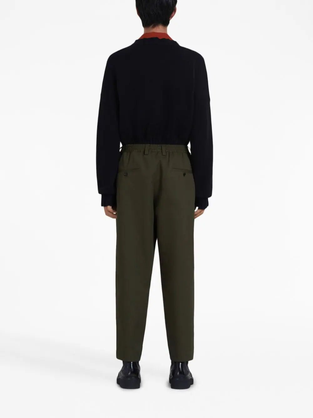 MarniMid-Rise Tapered-Leg Cotton Trousers at Fashion Clinic