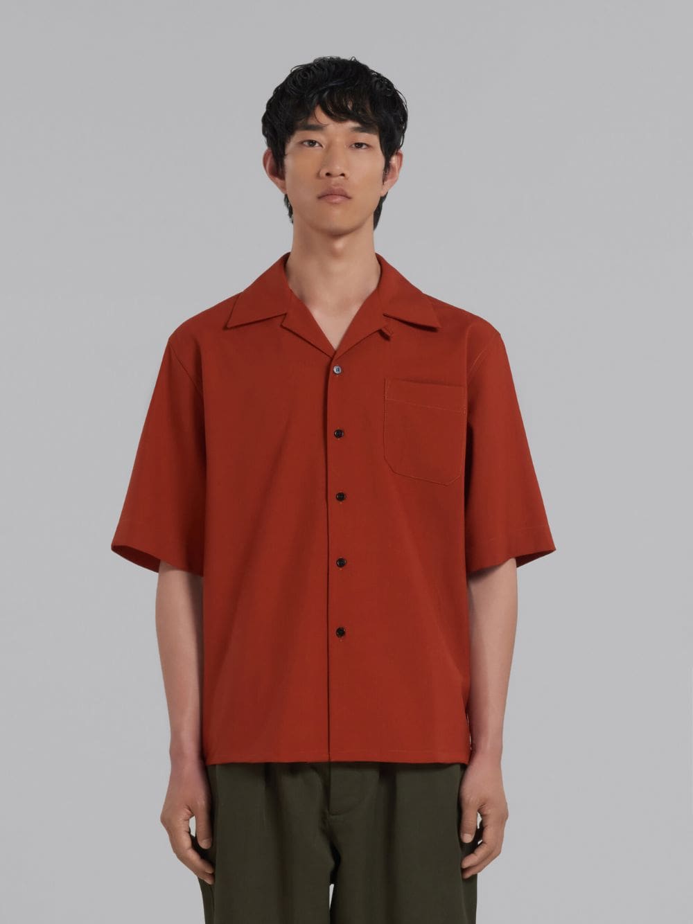 MarniTropical Wool Bowling Shirt at Fashion Clinic