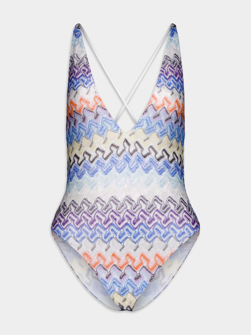 MissoniZigzag-Print Plunging V-Neck Swimsuit at Fashion Clinic