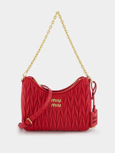 Miu Miu Logo-Plaque Matelassé Leather Shoulder Bag