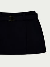 Miu Miu Logo-Plaque Virgin Wool-Blend Mini Skirt