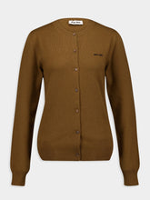 Miu Miu Slim-Fit Brown Cashmere Knit Cardigan