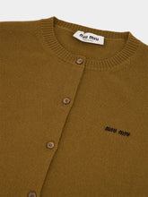 Miu Miu Slim-Fit Brown Cashmere Knit Cardigan
