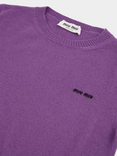 Miu Miu Slim-fit Purple Cashmere Sweater