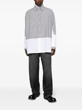 MM6 Maison Margiela Stripe-Print Panelled Cotton Shirt