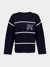 Palm Angels Embroidered-Monogram Striped Jumper