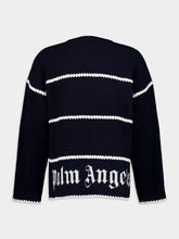 Palm Angels Embroidered-Monogram Striped Jumper