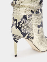Paris Texas Python-Print Slouchy Leather Boots
