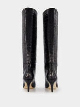 Paris Texas Stiletto 60mm croc-effect leather knee boots