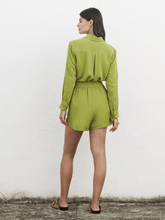 Paula Bronzita Green Silk Shorts