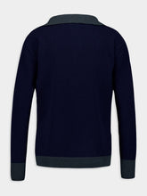 Paula Diane Blue Cashmere V-Neck Blouse