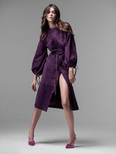 Paula Fluorita Suede Midi Dress