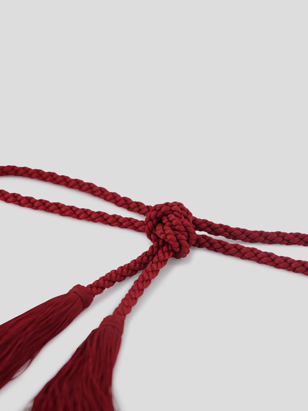 PaulaOlivina Bordeaux Tassel-Embellished Belt at Fashion Clinic