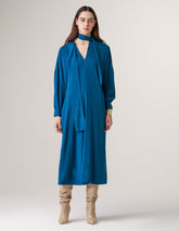 Paula Safira tie-neck Silk Dress