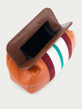 Paula Striped Leather Clutch