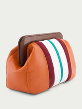 Paula Striped Leather Clutch
