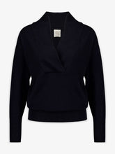 Paula Talassa Black Crossed V-Neck Cashmere Sweater