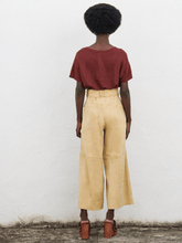 Paula Topaz Leather Wide-Leg Pants