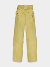 Paula Topaz Leather Wide-Leg Pants