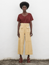 Paula Topaz Leather Wide-Leg Pants