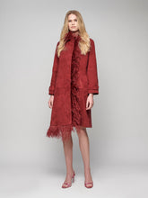 Paula Zeus Suede Trench With Embellished Feathers