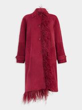 Paula Zeus Suede Trench With Embellished Feathers