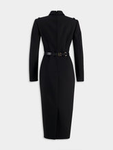 Prada Belted Wool-Blend Midi Dress