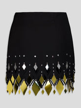 Rabanne Black Crepe Mini Skirt