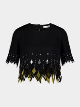 Rabanne Crop Top with Diamond-Shaped Laser Assembly