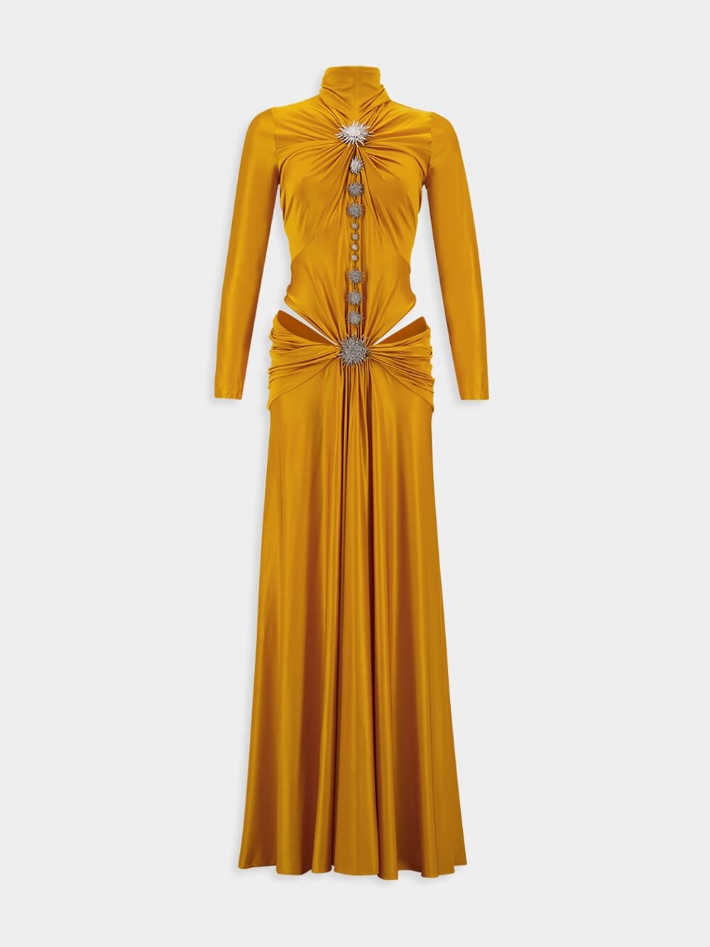 knee length dresses for ladies Rabanne Embellished Cut-Out Maxi Dress