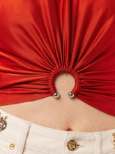 Rabanne Embellished Ruched Crop Top