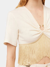 Rabanne Fringed-Trimmed Cropped T-Shirt