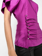 Rabanne Ruched Satin-Jersey Top