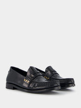 Saint Laurent Almond-Toe Leather Loafers