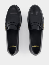 Saint Laurent Almond-Toe Leather Loafers