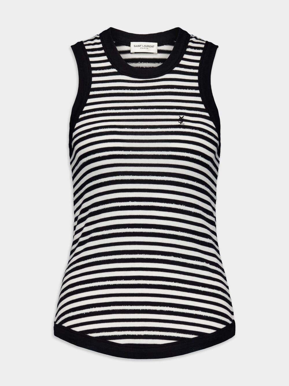 Saint LaurentLogo-Embroidered Striped Tank Top at Fashion Clinic