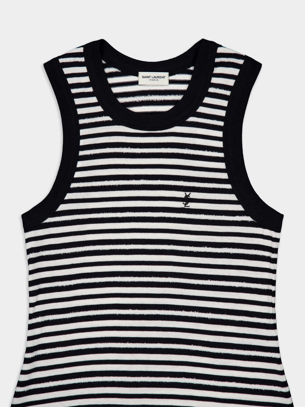 Saint LaurentLogo-Embroidered Striped Tank Top at Fashion Clinic