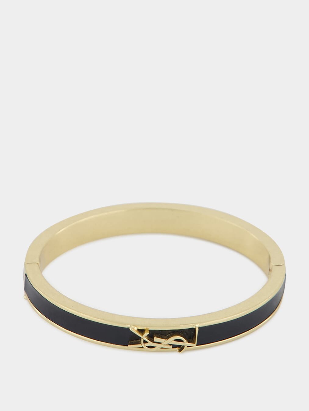 Saint LaurentLogo-Plaque Leather Bracelet at Fashion Clinic