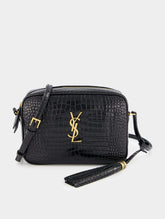 Saint Laurent Lou Crocodile-Embossed Leather Crossbody Bag